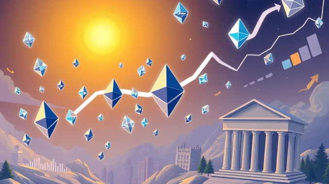 Chart showing a dramatic surge in Ethereum demand and Aave borrowing rates, symbolizing the ongoing shift in DeFi liquidity and TradFi crypto integration.