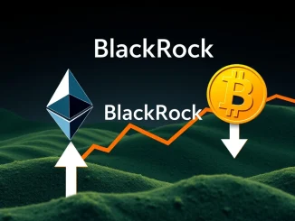 A chart illustrating the significant shift in institutional investment, with Ethereum ETF inflows surging past Bitcoin outflows, driven by BlackRock's strategic moves.