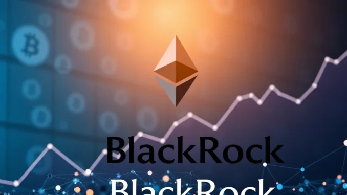 A visual representation of BlackRock's influence on the Ethereum ETF market, highlighting the potential for crypto staking yields.