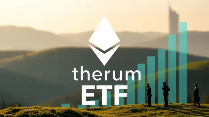 Charts showing significant Ethereum ETF inflows, highlighting ETHA's $10.69B AUM, symbolizing growing institutional demand for Ethereum.