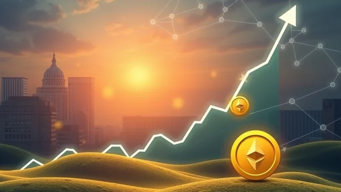 Chart showing Ethereum ETF inflows and Mutuum Finance's presale growth, symbolizing explosive crypto gains and DeFi investment potential.