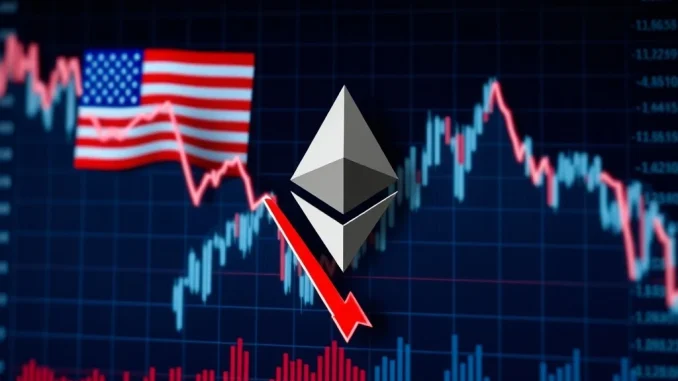 Ethereum ETF Outflows: Crucial $58 Million Dip Rocks U.S. Spot Market Visualizing the $58.05 million net outflows from U.S. spot Ethereum ETFs, highlighting market shifts and investor sentiment.