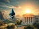 SEC delays Ethereum ETF staking decision with regulatory documents and crypto symbols