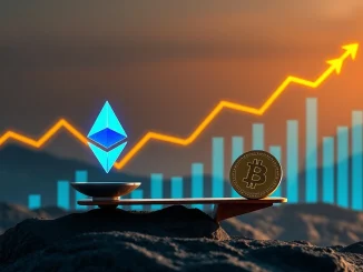 Visualizing the significant shift of institutional capital towards Ethereum ETFs, highlighting ETH's growing market dominance over Bitcoin.
