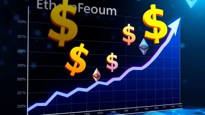 A financial chart illustrating significant US spot Ethereum ETFs inflows, indicating robust ETH market growth and investor confidence.