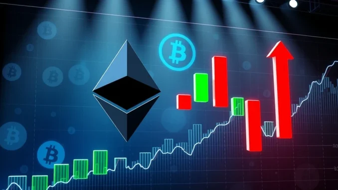 A chart depicting a substantial $533.9 million inflow into Ethereum ETFs, contrasting with outflows from Bitcoin ETFs, illustrating a major shift in institutional crypto investment.