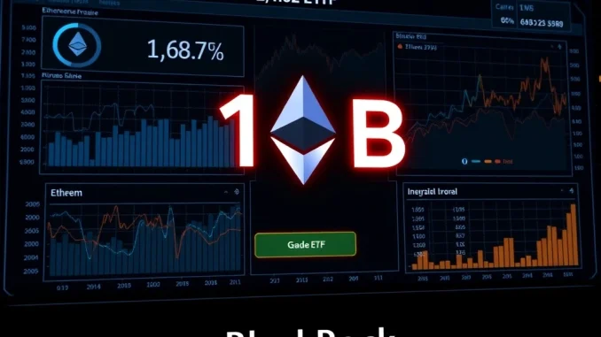 Ethereum ETF Triumphs: BlackRock's ETHA Rockets to $10B in Record Time, Signaling Explosive Crypto Market Growth BlackRock's Ethereum ETF (ETHA) reaching a triumphant $10 billion milestone, symbolizing explosive crypto market growth and institutional adoption.