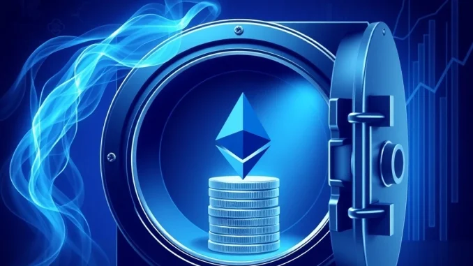 Ethereum Holdings Surge: Unprecedented ETH Accumulation by Treasuries and ETFs Tops 10 Million Illustrating the significant Ethereum holdings within institutional treasuries and ETH ETFs, highlighting massive ETH accumulation.