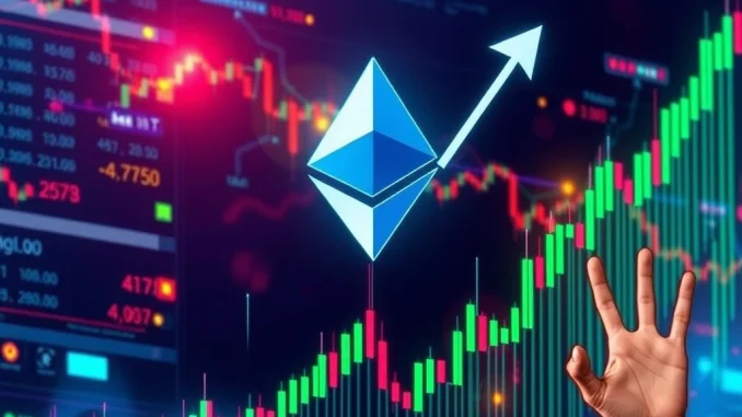 A chart showing a significant rise in Ethereum (ETH) value, representing Hyper's successful long positions and high win rate strategy.