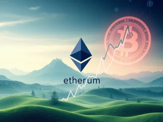 Chart showing Ethereum's price surge driven by institutional demand, potentially surpassing Bitcoin's market dominance.
