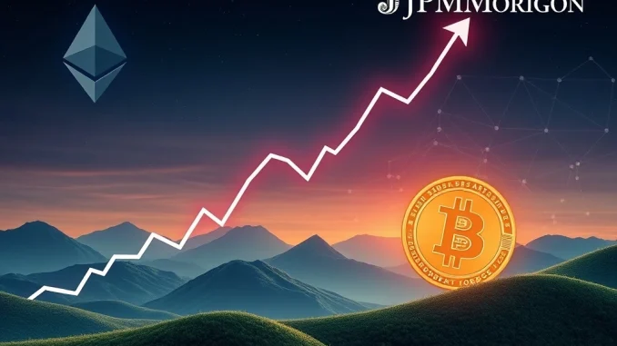 A chart illustrating Ethereum's strong outperformance, reflecting JPMorgan's analysis of key growth drivers.