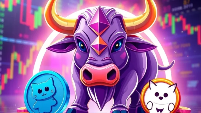 MoonBull Ethereum meme coin whitelist launch with trending crypto mascots