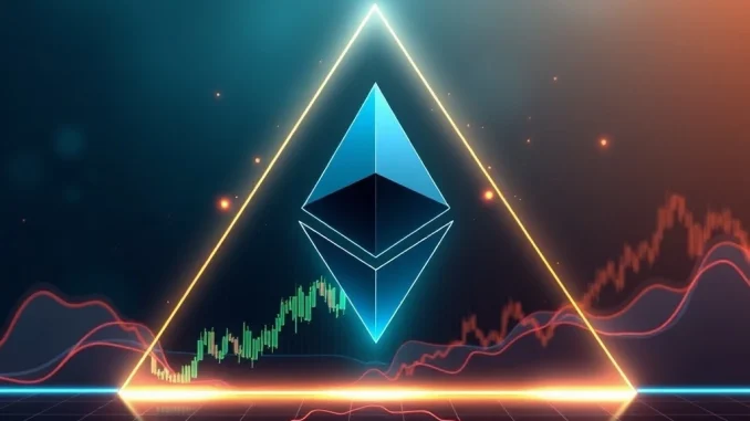 Ethereum price chart breaking out of a multi-year triangle pattern