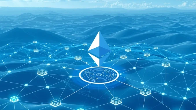 Diagram showing EigenLayer extending Ethereum's security to Base, symbolizing enhanced scalability for dApps and the broader Ethereum ecosystem.