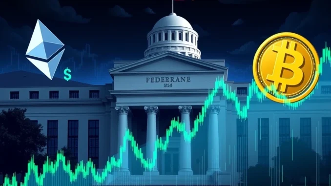 Ethereum and Bitcoin price charts reacting to Fed rate decision and ETF optimism