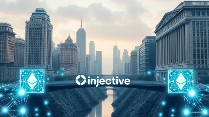Injective's tokenization of a large Ethereum treasury, symbolizing the bridge between institutional finance and DeFi. Landmark Ethereum News.