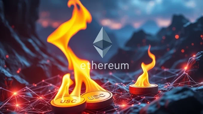Ethereum News Today: Circle Burns $55M USDC to Boost Stablecoin Stability Ethereum blockchain burning USDC tokens to manage stablecoin supply