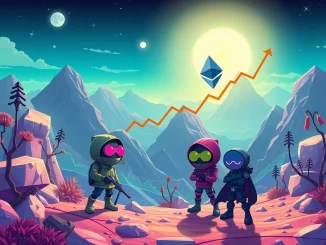 A dynamic visualization of the Ethereum NFT market surging, with CryptoPunks at the forefront, symbolizing the digital art boom.