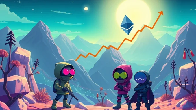 Ethereum NFT Market: Unstoppable Surge as CryptoPunks Propel Billions in July A dynamic illustration showing Ethereum NFT market growth, highlighted by a prominent CryptoPunks character amidst rising charts.