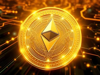 A digital brass coin representing the Forexus NFT Collection, symbolizing the rapid 4,000 ETH sell-out on Rarible via MegaETH Layer 2 blockchain.