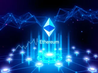 Ethereum blockchain network with rising price charts and open interest data