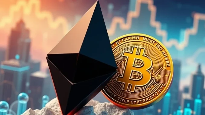 Chart showing Ethereum outperforming Bitcoin, driven by institutional adoption and supply scarcity, reflecting the Ethereum price prediction.