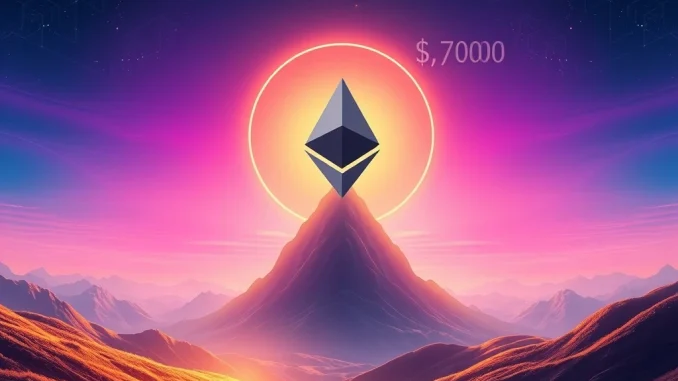 Chart showing the soaring Ethereum price, reflecting strong institutional demand and the path towards a $7,000 target.