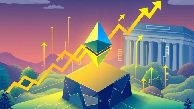 Ethereum Price: Explosive Momentum Brewing as ETH ETFs Drive Billions in Inflows A visual representation of the Ethereum price consolidating, with charts showing significant ETH ETF inflows and institutional demand.