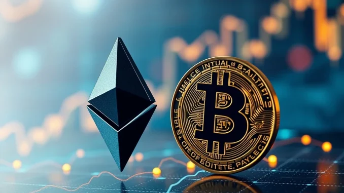 A chart showing Ethereum price outperforming Bitcoin, illustrating Mike Novogratz's prediction for the crypto market outlook.