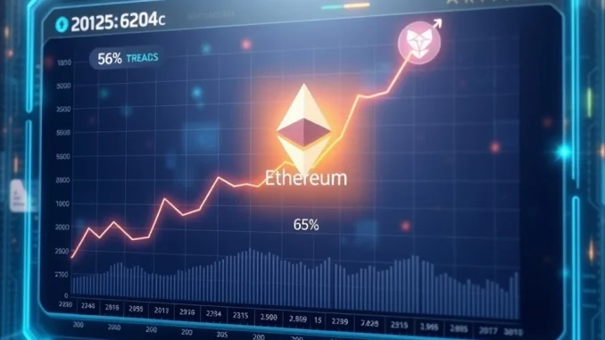 A Polymarket chart visually predicting a high probability for Ethereum (ETH) to reach $5000, reflecting strong market confidence.