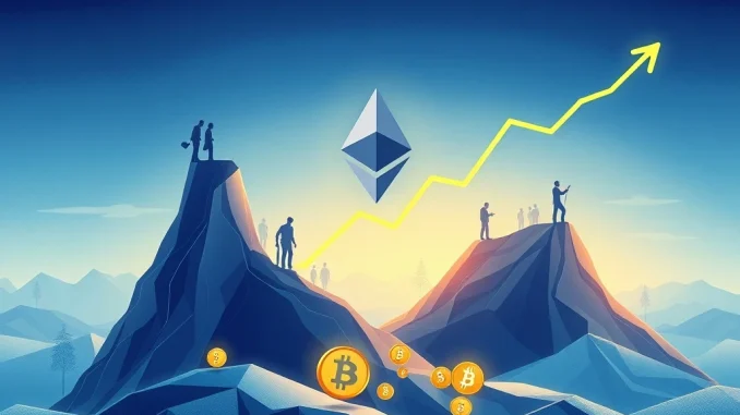 A visual representation of an Ethereum price chart rising, symbolizing the bullish Ethereum price prediction from Matrixport.