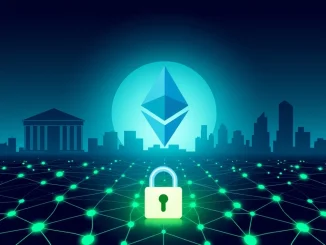 An image symbolizing the critical need for Ethereum privacy to secure institutional banking adoption on blockchain networks.