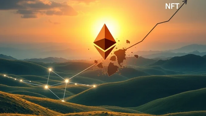 A visual representation of Ethereum's robust network activity, contrasting with the declining trend of the NFT market, highlighting Ethereum's resilience.