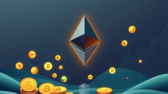 Visualizing Ethereum's powerful growth driven by expanding stablecoin adoption, signaling a strong market future for ETH.