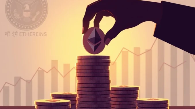 Visualizing a significant ETH accumulation by a Trump-linked firm, showing growth and investment in Ethereum.