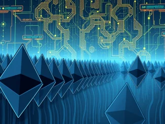 An illustration showing a massive Ethereum validator exodus, with a long ETH withdrawal queue impacting the PoS network.