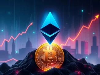 Chart illustrating Ethereum's spot volume surpassing Bitcoin, signaling a powerful altcoin resurgence and shifting crypto market dynamics.