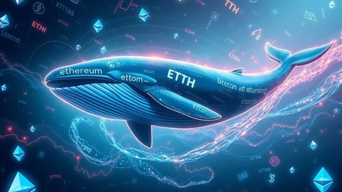 An Ethereum whale strategically accumulating ETH, representing significant crypto accumulation and a potential shift in Ethereum price trends.