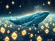 A massive Ethereum whale swimming through digital currency, representing the $380 million ETH transfer from Galaxy Digital.