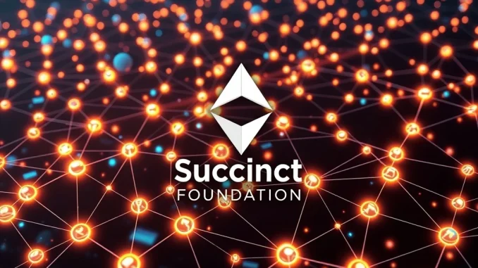 Abstract representation of the Succinct Foundation's efforts to scale the Ethereum ZK Network through decentralized governance.