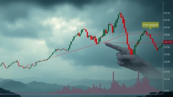 A crypto chart illustrating the recent sharp decline of Ether.fi (ETHFIUSDT) and critical support levels, highlighting bearish market sentiment.