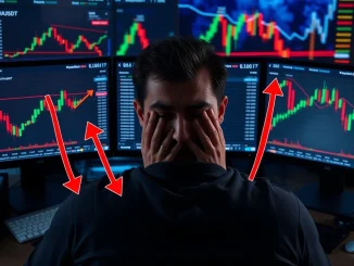 A crypto trader analyzing charts showing the sharp ETHFI price plunge, reflecting the significant market downturn.