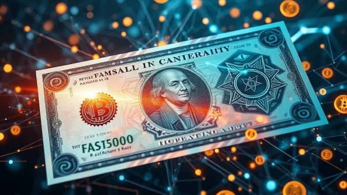 Fastex's innovative hybrid currency notes blending physical security with blockchain technology and FTN tokens.