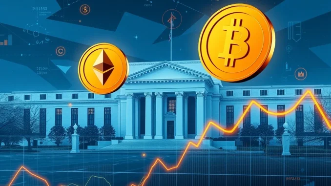 Bitcoin and Ethereum reacting to Fed inflation target announcement
