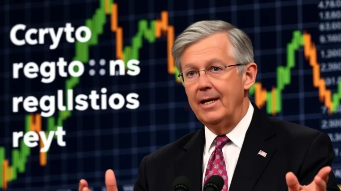 Jerome Powell addressing Federal Reserve's stance on cryptocurrency regulation