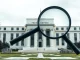 A visual representation of a Federal Reserve audit, showing a magnifying glass over the Fed building, symbolizing a deep dive into its financial operations and fiscal stewardship.