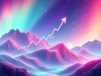 A dynamic chart showing a symmetrical triangle pattern on the FET token, poised for a significant bullish breakout.