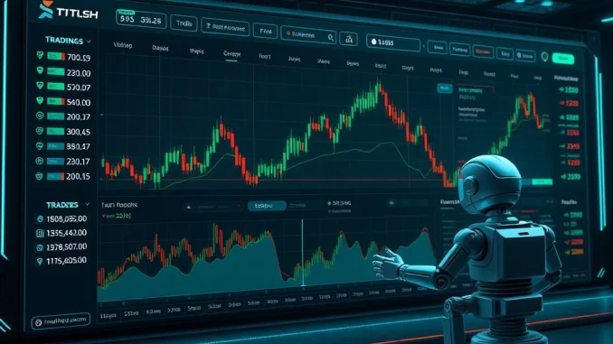 Finestel TradingView Bot automating crypto trades on a digital dashboard