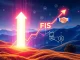 A crypto chart showing a dramatic FIS price surge, representing the impact of strategic blockchain developments.