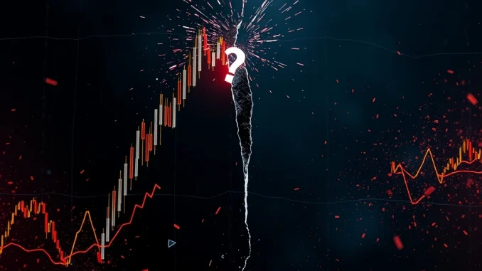 Visualizing the shocking FIS price drop amidst extreme crypto market volatility, depicting a sharp decline on a digital chart.